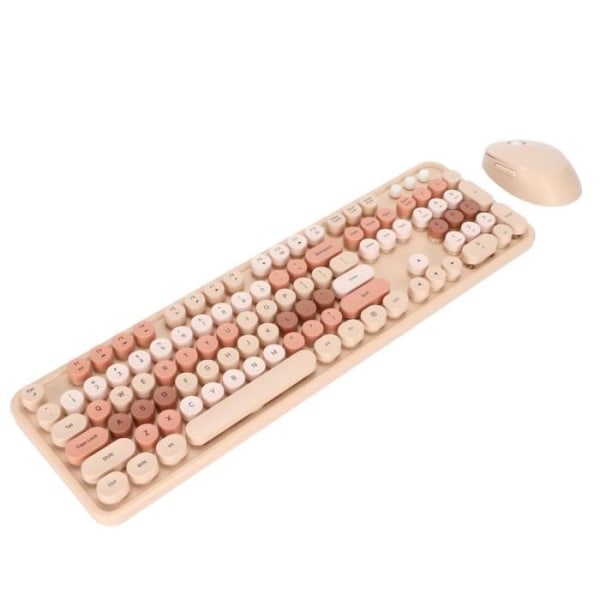 TMISHION Tangentbord Mus Set, Ergonomisk Design Spel Tangentbord Mus Avtagbar Keyboard Dator Tangentbord Mjölk Te Färg