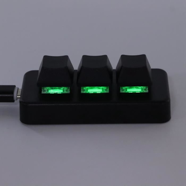 LIA Osu Tangentbord Tangentbord med 3 tangenter RGB Bakgrundsbelyst USB-gränssnitt med 3 tangenter Minikontakt och programmerbart makrotangentbord