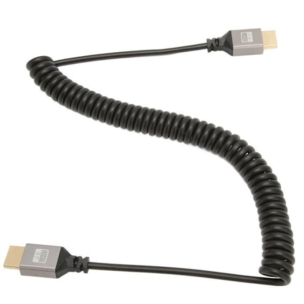 HURRISE HD multimediagränssnitt spiralkabel 4K 60Hz för surfplatta, kamera, dator, tv, bildskärm