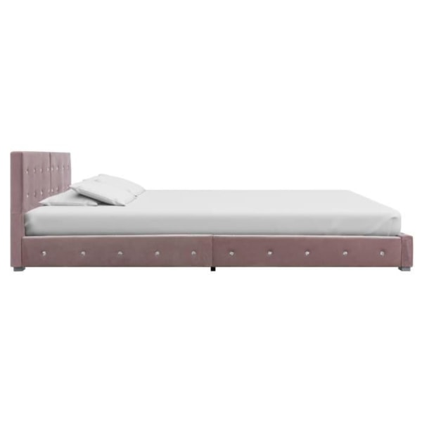 WEI Säng med madrass Rosa sammet 160 x 200 cm