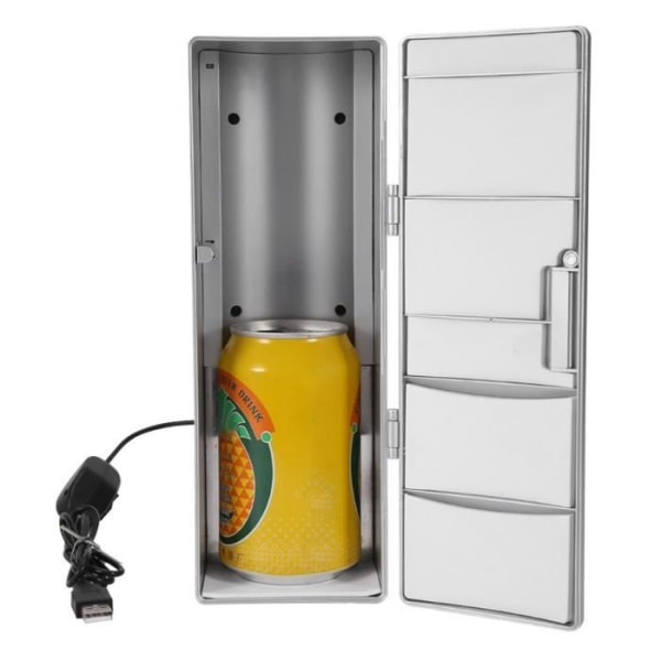 HURRISE Mini Fridge Beverage Kylskåp - 8,5 x 12 x 25 cm Mini USB Kylskylare för burkar Drick klassisk hushållsapparat