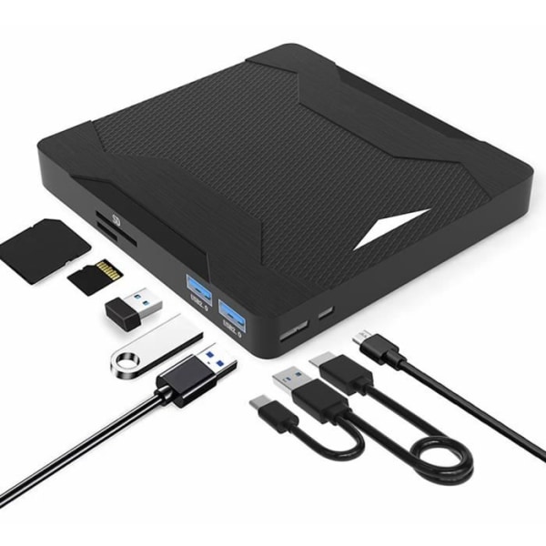 HURRISE USB3.0-brännare, extern DVD-enhet, tyst och lätt att använda