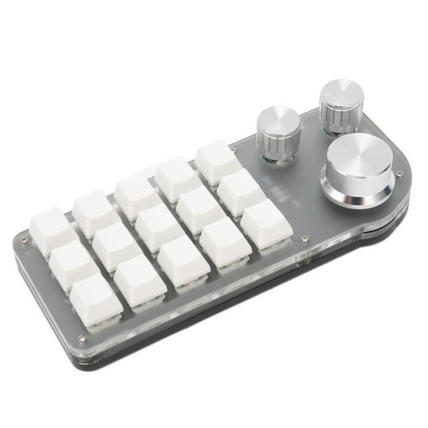 HURRISE Mini mekaniskt tangentbord Programmerbart tangentbord 15 tangenter 3 knappar Blå switch Mekanisk minnesfunktion Mini