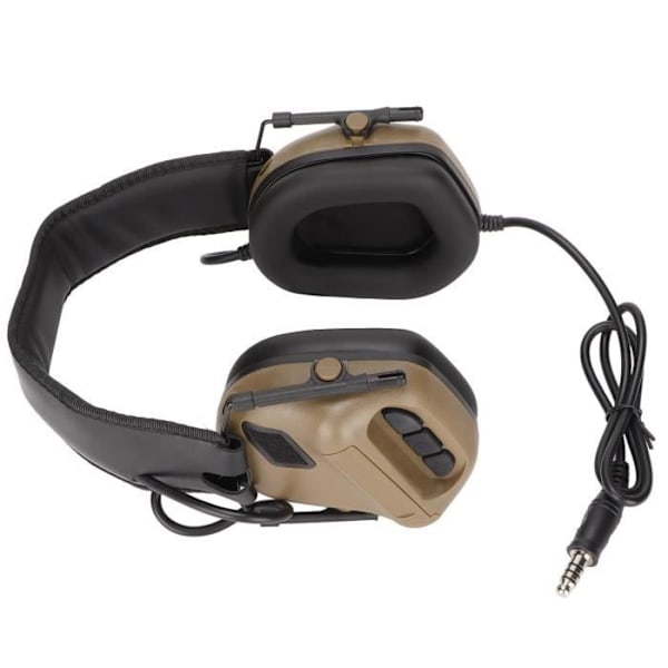 HURRISE hopfällbart infällbart militärheadset med mikrofon för 20,5 tum ~ 25,2 tum headset, lera färg
