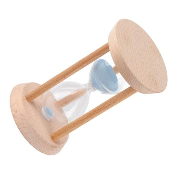 HURRISE Sand Timglas Timer Liten Rund Trä Tre-kolumn Timglas Timglas Sand Timer Linne Center