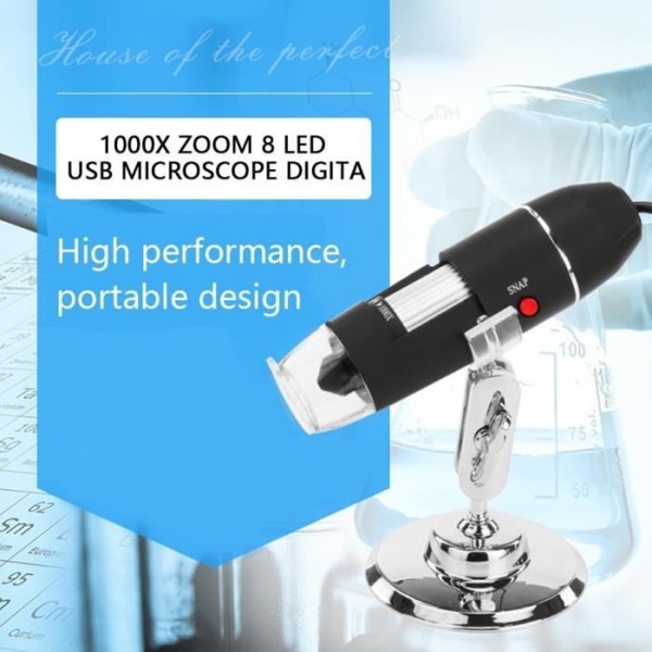 1000X Zoom Digital Mikroskop USB Elektroniskt Mikroskop 8 LED Förstoringsglas Videokamera med Stativ