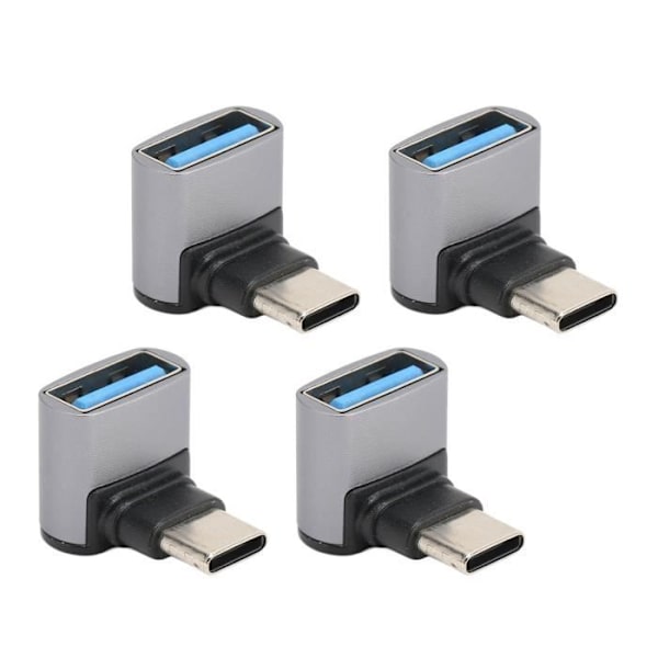 4st rätvinklig USB C till USB-adapter Högervinkel 10 Gbps höghastighets 90 graders USB C till USB-adapter