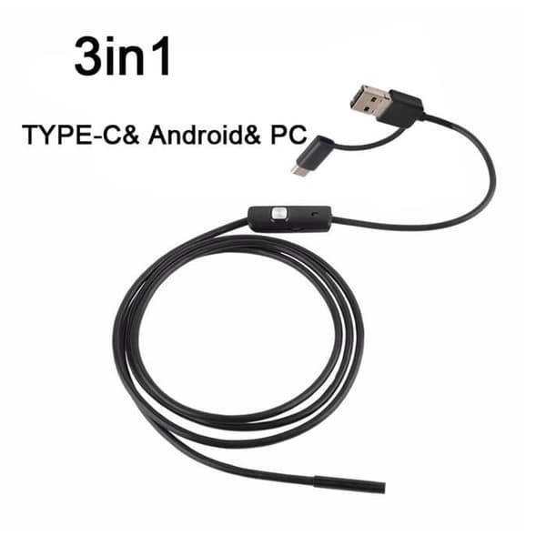 HURRISE USB Borescope 8mm USB Borescope, 8mm USB Snake Inspection Camera, Vattentät USB C Borescope Datorförvaring