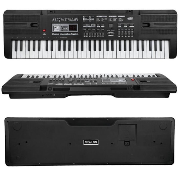 61 tangenter Piano Keyboard Elektroniskt piano med mikrofon, 16 ljud, 10 rytmer, 6 demos - LIA24