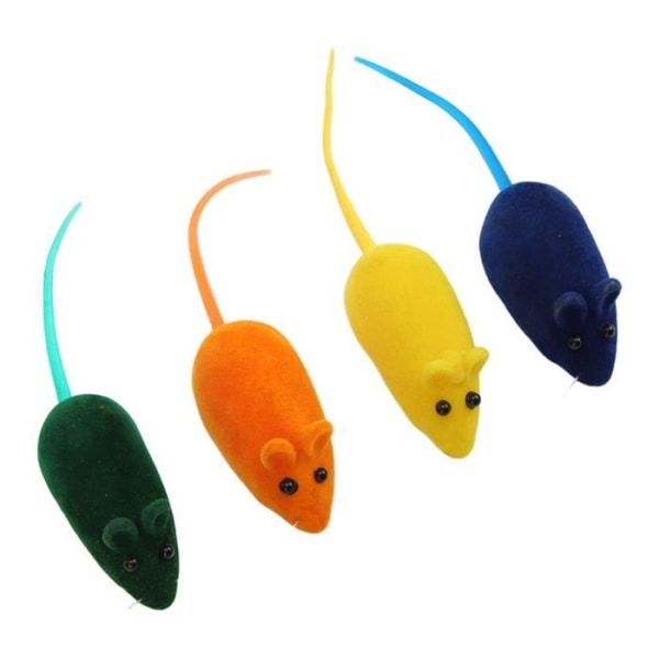 HURRISE Simulation Mouse Toy 20 delar Squeak Mouse Toy Safe Interactive 4 färger Lindra stress Squeak Cat Toys