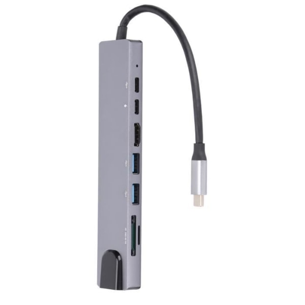 HURRISE USB Splitter 8 i 1 Multiport USB Hub Media Interface Typ C till HD USB3.0 USB C Minneskort RJ45 USB C Hub