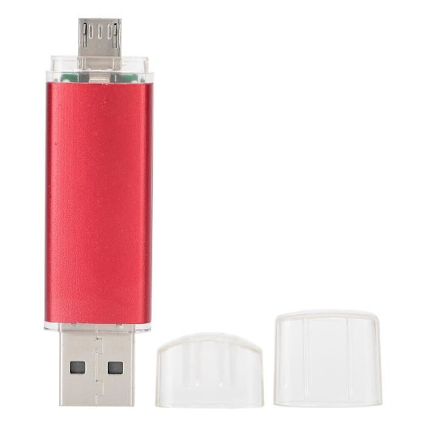 HURRISE USB OTG Flash Drive 2 in 1 OTG USB Flash Drive U Disk Memory Stick Pen Högkapacitetsdatalagring Röd (64GB)