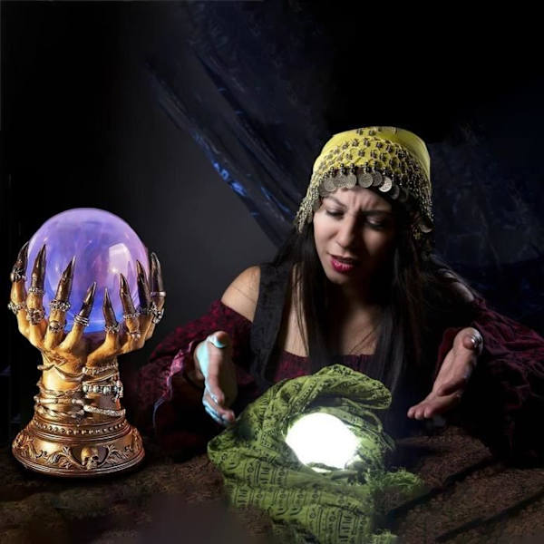 HURRISE Witch's Celestial Ball Halloween Ball, blinkande himlaboll för att hänga ljus dekoration Brun