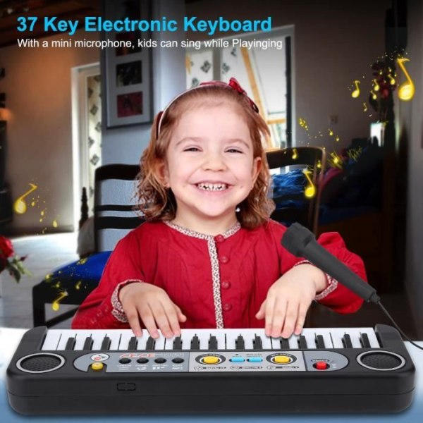 HURRISE elektriskt piano 37-tangenter digitalt musikpiano keyboard, bärbart elektroniskt musikinstrument med musikinstrument