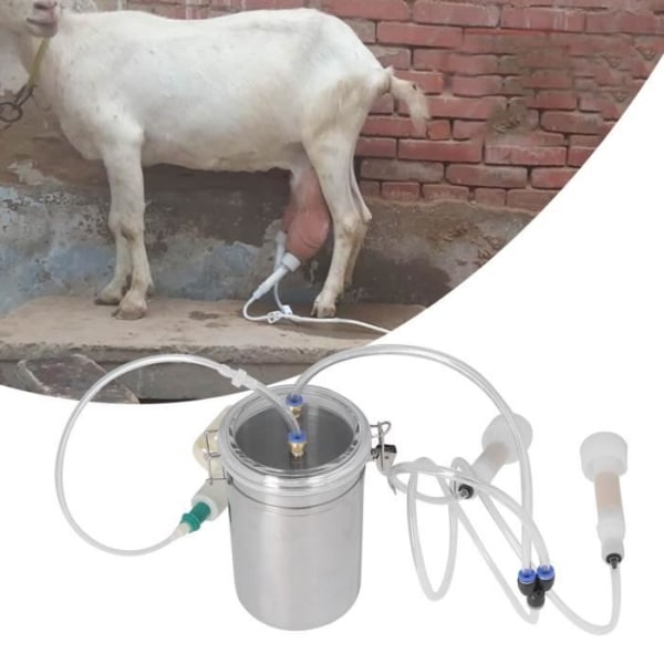 LAN manuell mjölkningsmaskin 2000 ml med kontroll flaska i rostfritt stål Portabel mjölkningssats för mjölkgård