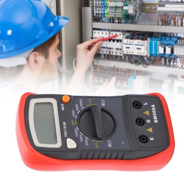 Resistance Tester BM500A 250V/500V/1000V Elektronisk Megohmmeter, isolationsmotståndsmätare verktygsuttag)