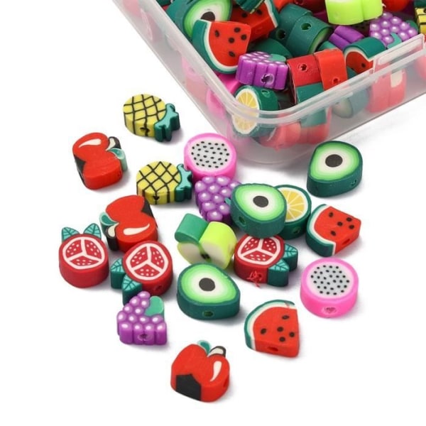 HURRISE Söta lerpärlor 100 st Fruit Polymer Clay Beads Gör det själv hantverkskombinationer Säker Miljövänlig Mjuk