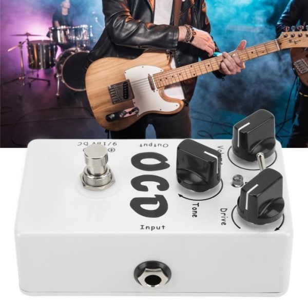 Fdit Gitarreffektpedal Gitarreffektpedal OCD Classic Overdrive Distortion Bärbart instrumenttillbehör Vit