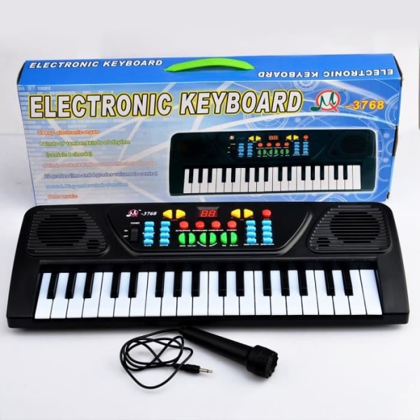 37 tangenter elektronisk klaviatur Piano musikalisk leksak för barn 3768 - Svart