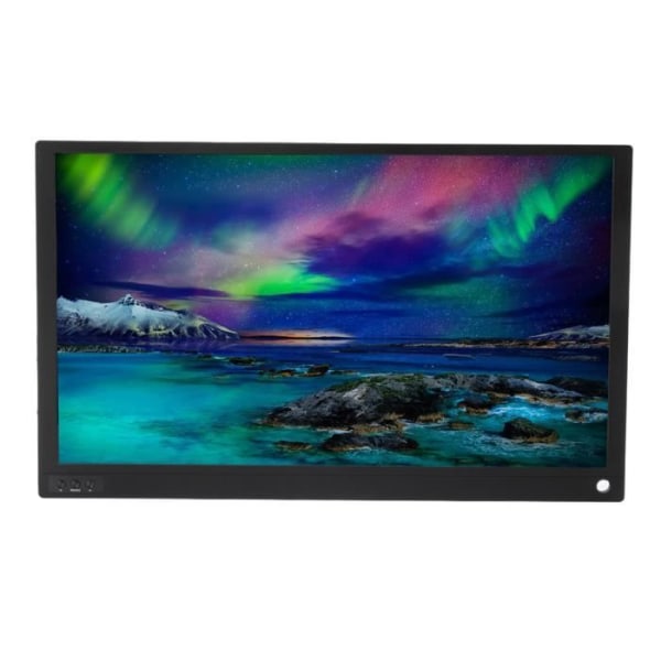 HURRISE-skärm 15 bärbar bildskärm 15,6 tum IPS HDR HD 4K bärbar spelskärm med högtalare med läderfodral