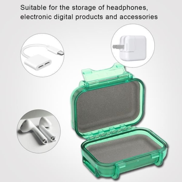 HURRISE förvaringslåda Vattentät, stötsäker bärbar förvaringsväska för hörlurar (grön)