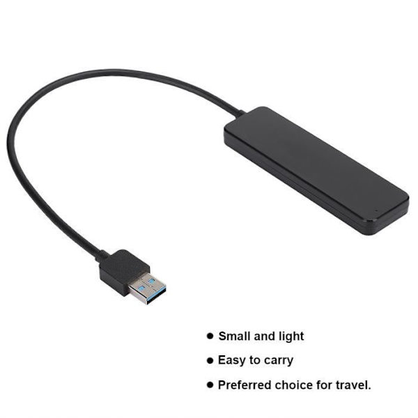 HURRISE Dockningsstation 4-portar 5Gbps USB3.0 Hub 4-i-1 USB-dockningsstation Bärbar USB-förlängning Dator HUB Dator
