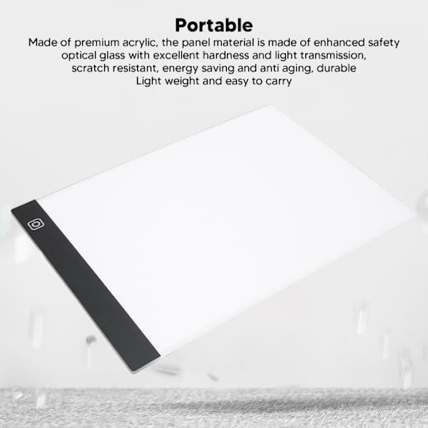 HURRISE A4 LED Copy Pad - Lätt, USB, Ögonskydd - Animation, Ritning, Kalligrafi