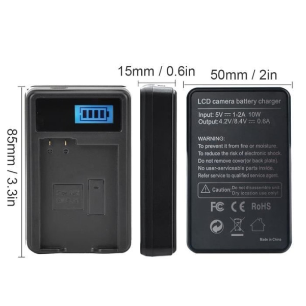 EN-EL15 Batteriladdare, Single Slot USB Smart Camera Batteri med LCD-skärm för Nikon D800 D750 D7000 D7200
