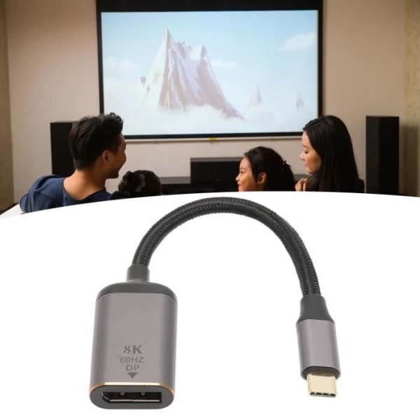 HURRISE USB C till DisplayPort 8K 30Hz 4K 144Hz HDR-adapter