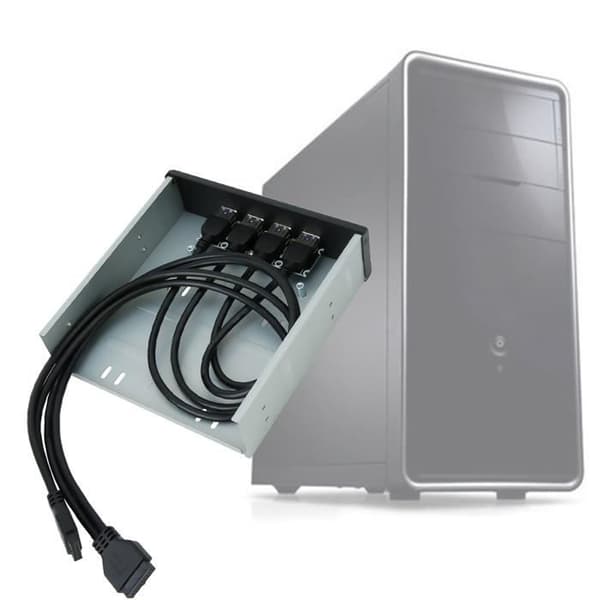 4-portars USB-frontpanel, Usb 3.0-nav, aluminiumlegering för 3.0 / 2.0 / 1.1-enhet Olika störningar