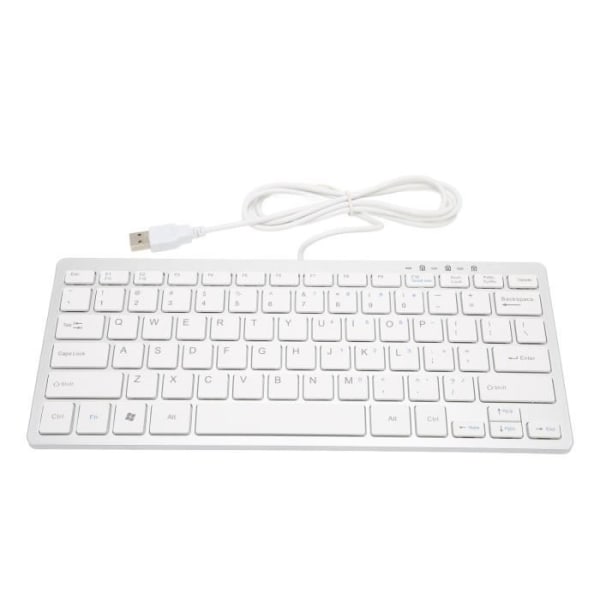 HURRISE USB-kabelanslutet tangentbord Bärbart tangentbord, minimalistisk design, mini ultratunt hushålltangentbord datortangentbord Silver