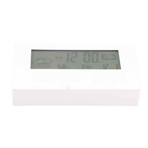 HURRISE digital termometer LCD digital väckarklocka, tydlig display, enkel design, pendel deco 2158L Vit med ljus