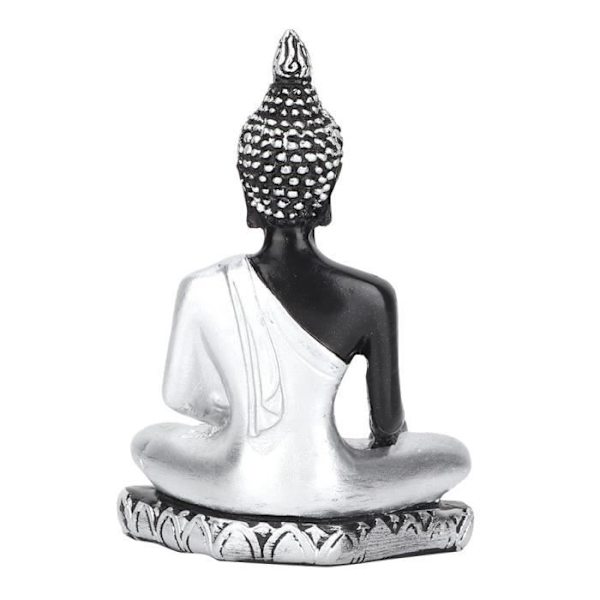 HURRISE Zen Garden Buddha Sandbord Tillbehör Resin Buddha Staty Sydostasien Ornament (silver)