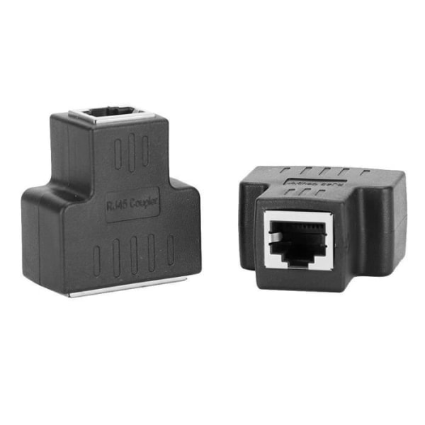 Fdit-koppling 2st Ethernet-kabeladapter Splitter Förlängningskabel LAN-kontakt RJ45 hona gränssnitt för tråd