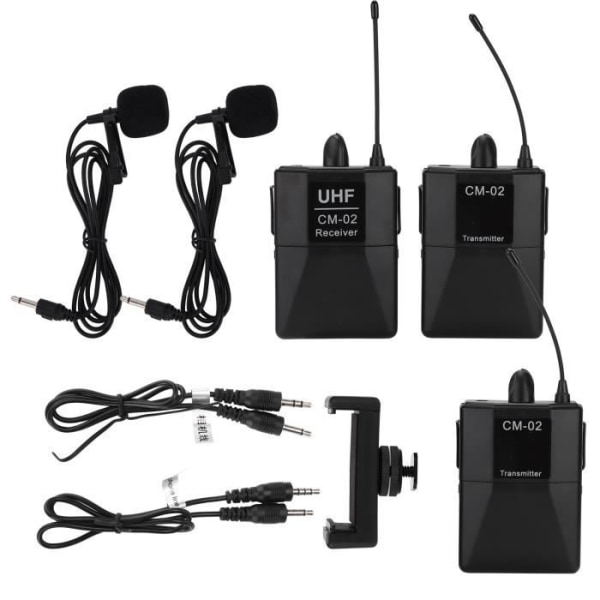 Sonew 16-kanals UHF trådlös Lavalier-mikrofon 1 för 2 Lavalier-mikrofon för SLR-kamera filmningsintervjuer
