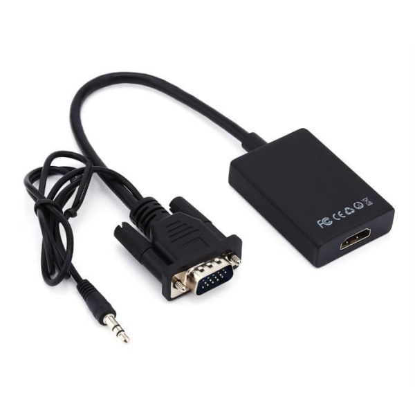 Qiilu VGA till HDMI Adapter 1080P HD VGA till HDMI Audio Video Kabel Adapter Converter med USB-kabel för