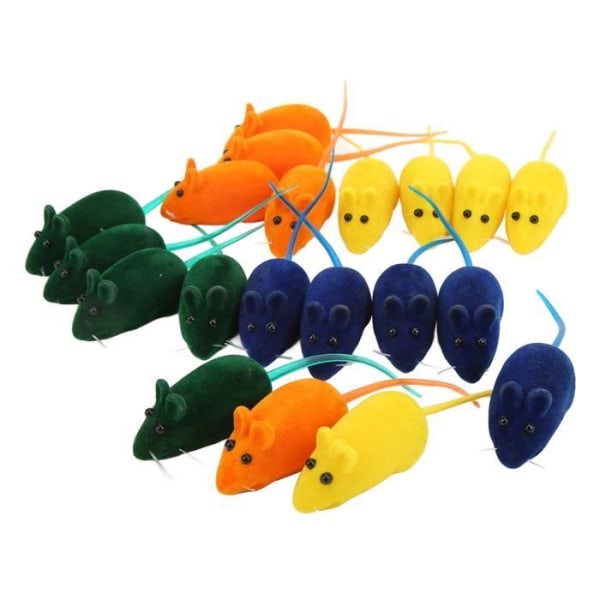 HURRISE Simulation Mouse Toy 20 delar Squeak Mouse Toy Safe Interactive 4 färger Lindra stress Squeak Cat Toys