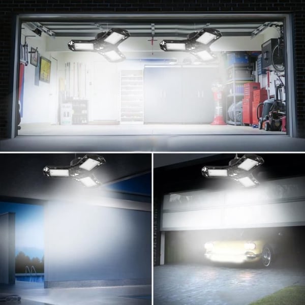 HURRISE Garage Taklampa 36LED Fläkt Garagelampa Svart Plast Industriarbetslampa 40W E27/E26