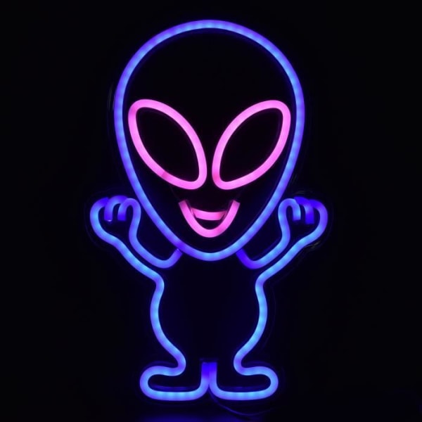 HURRISE heminredning LED Alien neonljus USB-driven dekorativ nattlampa Innovativ present till hembaren