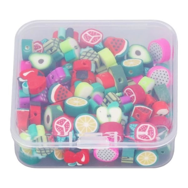 HURRISE Söta lerpärlor 100 st Fruit Polymer Clay Beads Gör det själv hantverkskombinationer Säker Miljövänlig Mjuk