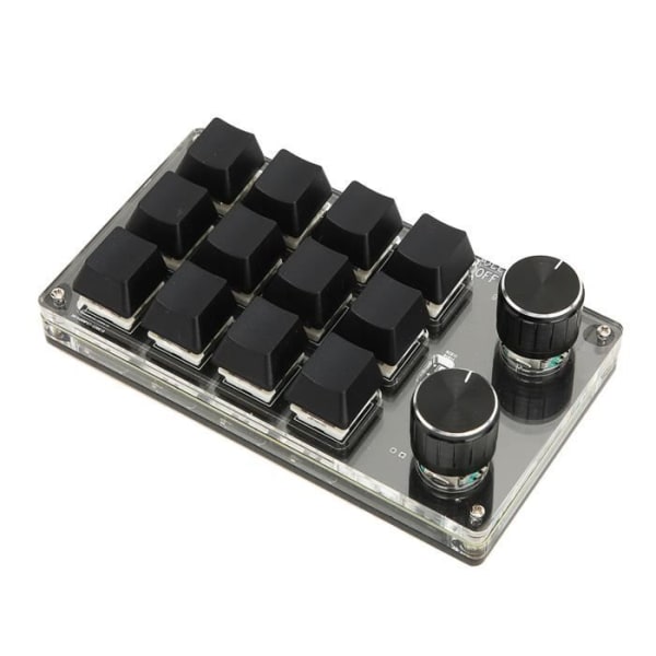 HURRISE 12-tangenters mekaniskt tangentbord 12-tangenters programmerbart tangentbord DIY, trådbundet makrotangentbord med datortangentbord