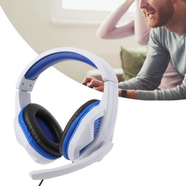 HURRISE Wired Gaming Headset Brusreducerande Kraftfull bas Bekväm med mikrofon för PS5 PC