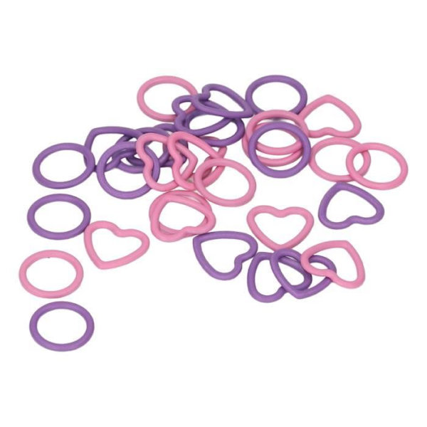 HURRISE Rundstygn Markör 32st Rosa Lila Hushållens Runt Hjärta Typ Stickstygn Markörer Set Stitch Marker