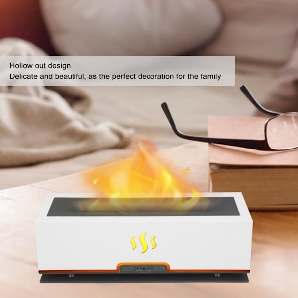 HURRISE Flame Aroma Diffuser Flame Aroma Diffuser Hollow Out Smart LED-ljus Lamp Diffuser EU-kontakt EU-kontakt Svart