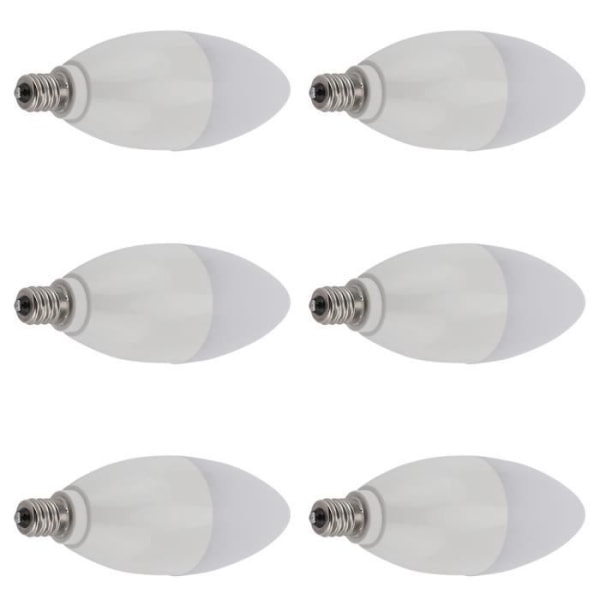 6st E12 LED-lampa Ljus Kandelaber Dekorationsljus 5W Lampa -Varm vit