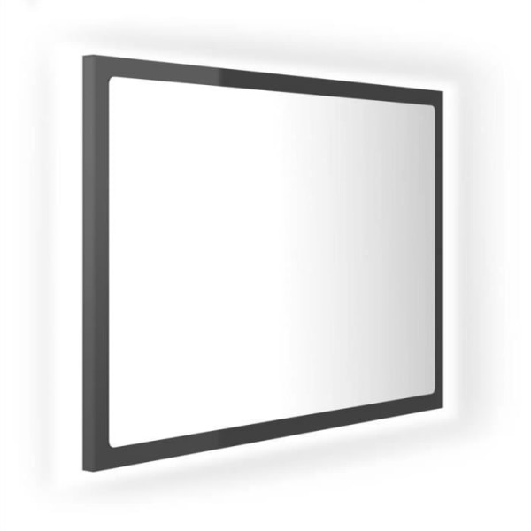 LIA - LED Badrumsspegel Glänsande grå 60x8,5x37 cm Spånskiva
