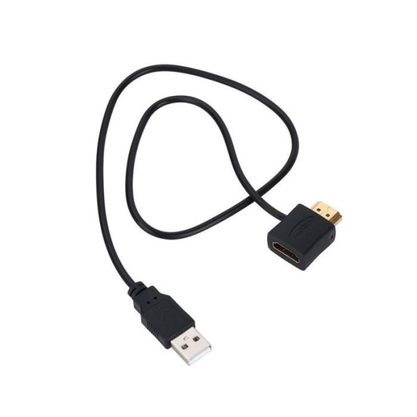 Eiffel HDMI hane till HDMI honkontaktadapter + USB 2.0 laddare Strömkabel 50 cm