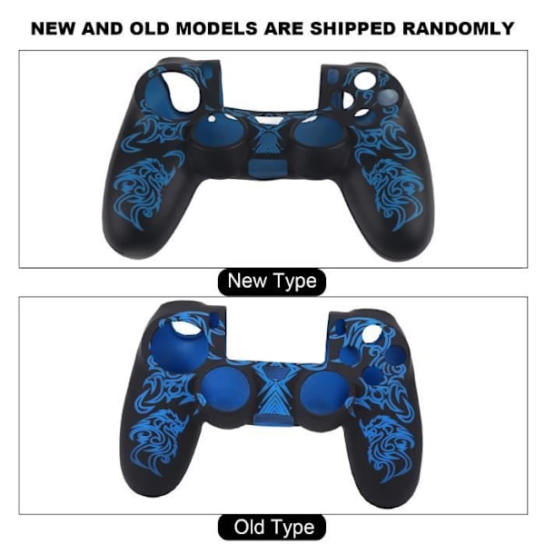 HURRISE Soft Case för PS4 Controller Mjukt Silikonfodral Skin Grip Shell Cover för Sony Playstation 4 PS4 Controller Blå