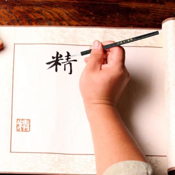 TMISHION Kalligrafi Borstar Pen 3 ST Trä Kinesisk Kalligrafi Övning Varghår Miniatyr målarpensel verktyg