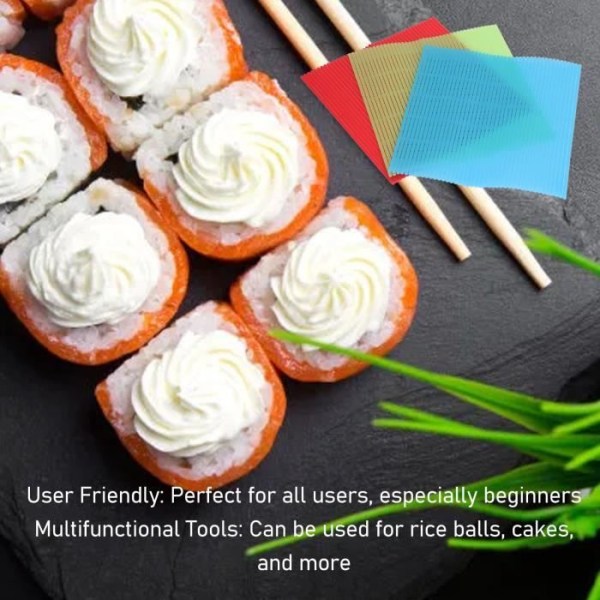 HURRISE Sushi Mat 3 delar Sushi Mat ABS Sushi Rolling Mat Japansk DIY Sushi Tallrik Roller för bordstillbehör